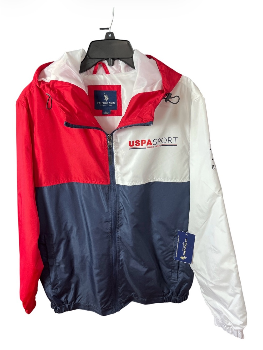 NWT U.S. Polo Assn. Men's USPA Sport Colorblock Windbreaker Jacket Size M